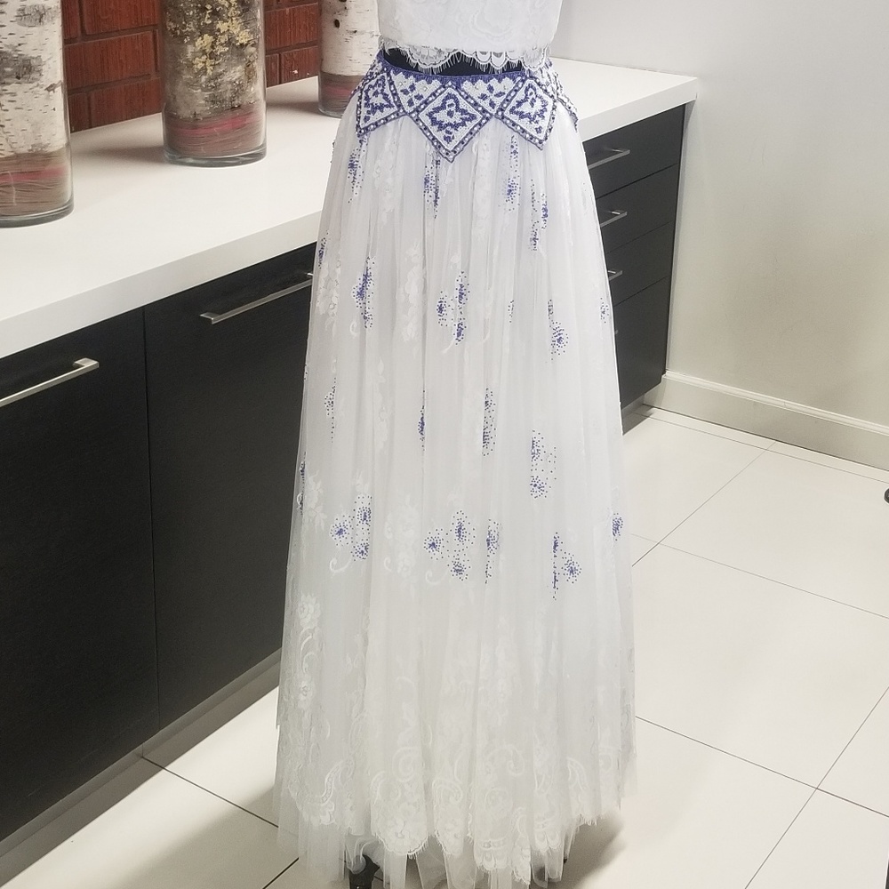 Sherri Hill 50997 Two Piece Ivory/Royal - Picture 6 of 10